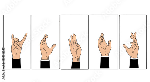 Hands signing the word Hello in American Sign Language sequence.