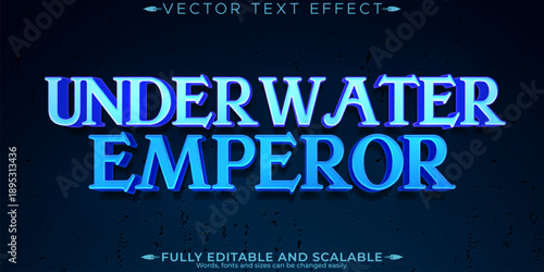 Sea editable text effect, editable king and emperor text style
