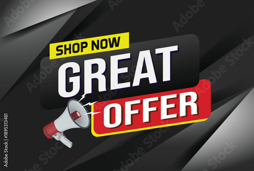 great offer poster banner graphic design icon logo sign symbol social media website coupon market

