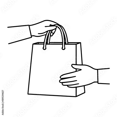 hand passes packet line icon vector on a white background
Vector line icon
