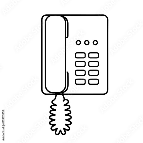 landline phone line icon vector on a white background
Vector line icon