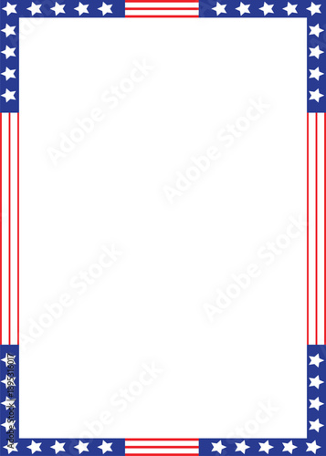 USA flag inspired rectangle shape frame vector illustration.