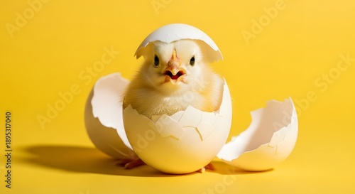 Easter sunday easter bunny hatching from egg symbolizing new life and spring