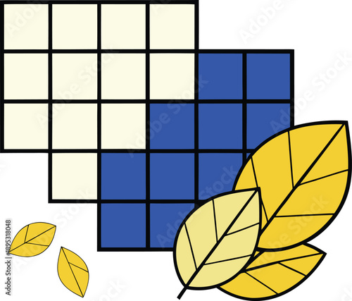 Organic gold leaf textures blended with modern grid