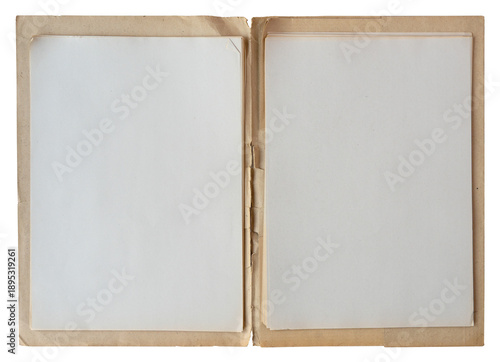 Φωτογραφία open file folder with aged white empty pages