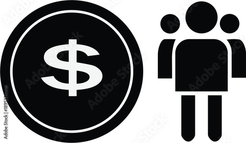 Dollar and man symbol icon.