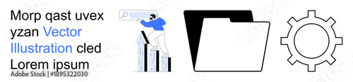 Business management, data organization, workflow efficiency, digital tools, file storage, automation. Person analyzing data. Business management and data organization concepts