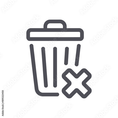 Digital Data Deletion and Trash Bin Management Icons - Remove and Empty Files