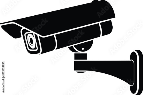 CCTV Security Camera on White Background, Surveillance, Safety