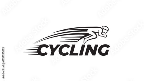 High quality vector logo featuring a sleek cyclist in motion with speed lines, ideal for sports branding, fitness apps, and cycling events with a professional and energetic look.