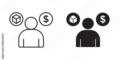 consumer needs icon in black and fill stroke