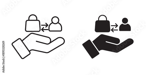 direct sales icon in black and fill stroke