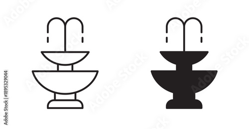 fountain icon in black and fill stroke