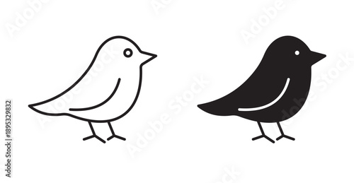 bird icon in black and fill stroke