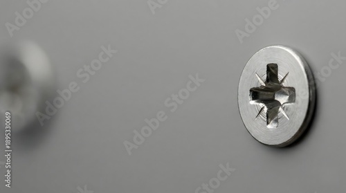 Macro Close-up of Phillips Head Screw