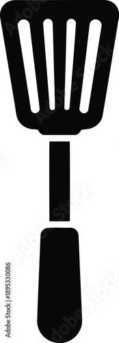 Spatula icon black silhouette kitchen tool for cooking and baking isolated on transparent background vector illustration