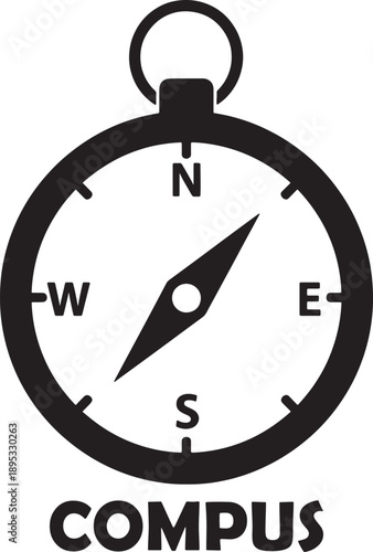 Graphic illustration of a compass with directions
