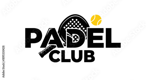 Padel Club logo with racket and ball graphic