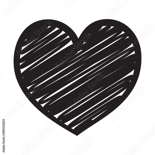 Hand Drawn Scribble Heart for Love, Romantic Notification and Valentine’s Day Design