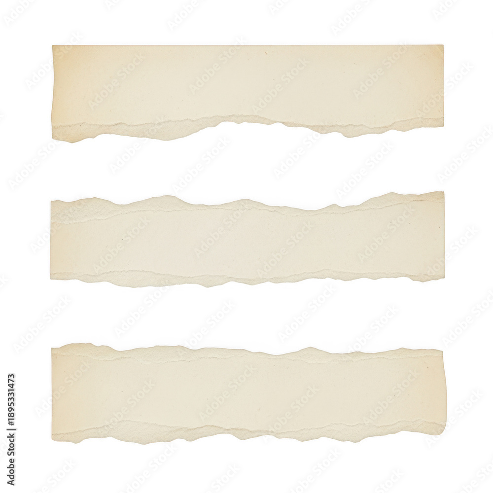 Naklejka premium Torn paper edges on white background for design isolated on transparent background