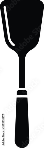 Black spatula vector illustration cooking utensil kitchenware equipment culinary accessory serving implement kitchen tool
