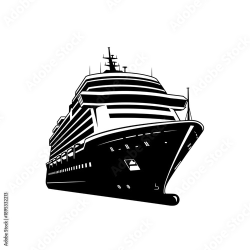 Modern luxury cruise liner ship perspective view