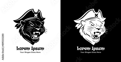 The logo design is a panther head wearing a pirate hat