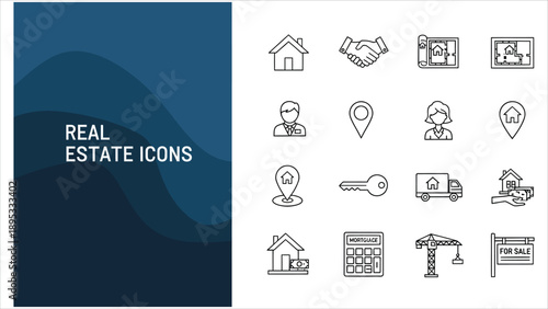 Real Estate Line Icons Set Vector Illustration.eps
