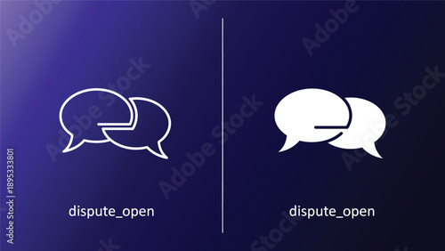 Two overlapping speech bubbles with contrasting styles on a dark gradient background emphasizing communication and dialogue