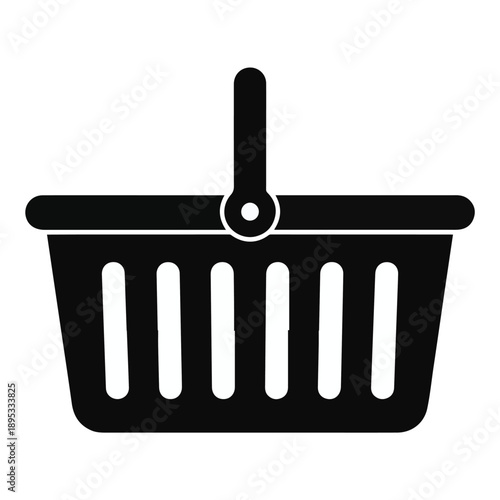 Black Silhouette of a Shopping Basket Icon cart retail