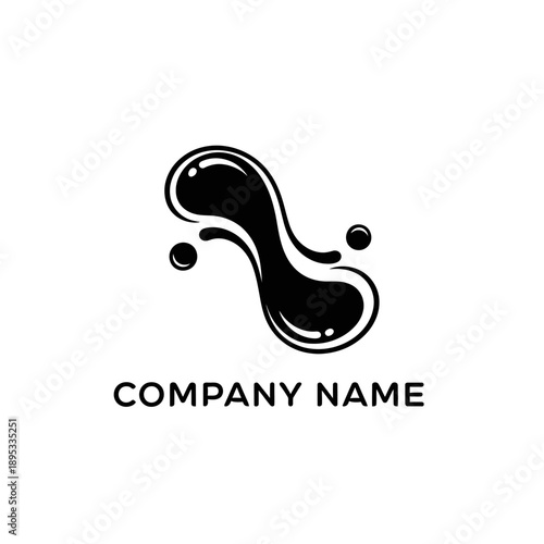 Black Liquid Splash Logo Design Element.