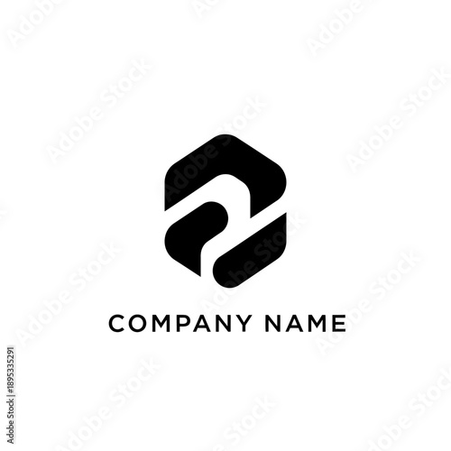 Black Modern Company Logo Design Element.