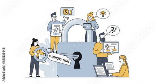 Business security and innovation concept illustration.