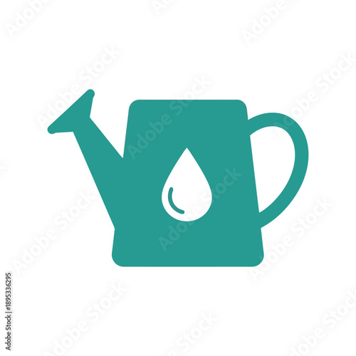 Watering can vector clipart icon for gardening, irrigation, and plant care illustrations