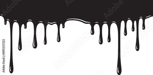 Dripping dark substance isolated on white background, Vector