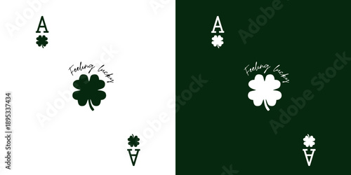 Add a touch of luck to your designs with these unique playing cards featuring four leaf clover designs, perfect for St. Patrick's Day or any celebration of good fortune