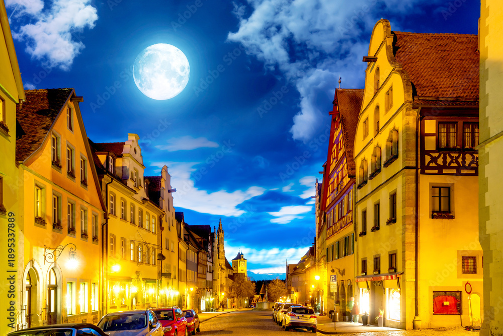 Fototapeta premium Altstadt, Rothenburg ob der Tauber, Deutschland 