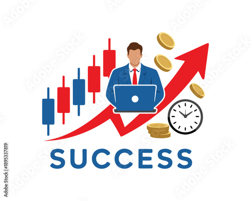Successful Businessman Trading Stock Market for Financial Growth and Wealth