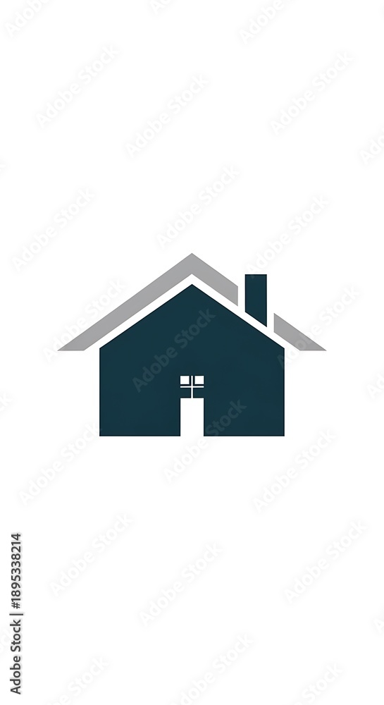 Fototapeta premium Simple Dark Blue House Icon.