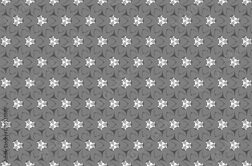 A gray and white patterned background with white circles