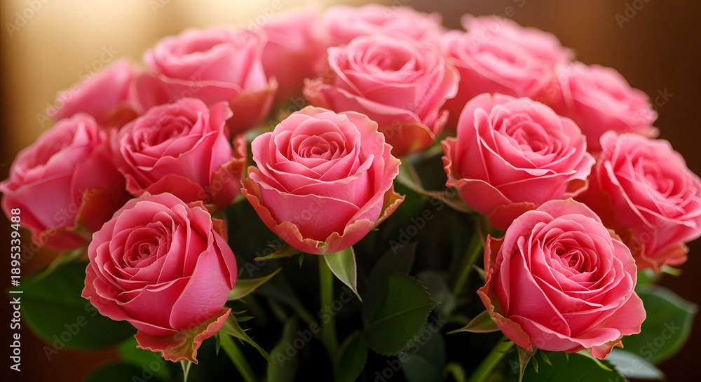 Obraz premium Pastel Pink Rose Arrangement in a Classic Vase – Romantic Floral Decor