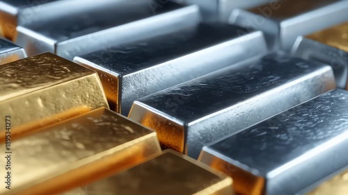 Gold and Silver Bullion Bars Financial Investment Wealth Commerce