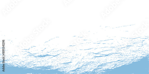 Abstract blue water splash with clear bubbles and flowing liquid ripples isolated on a white background representing fresh motion and transparent nature. spray, splashing, bubbles, flowing, freshness