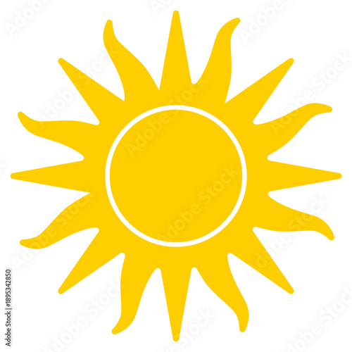 Sun with sharp and wavy rays icon symbol