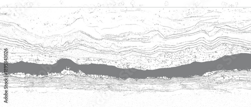 Stylized cross section of geological strata with a dark river or geological feature geology layers