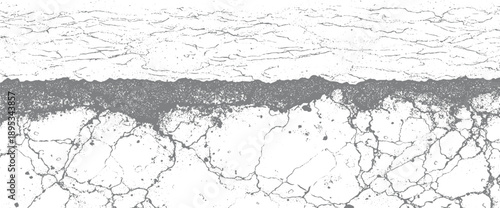 Abstract textured gray and white background with cracked surface pattern and granular detail
