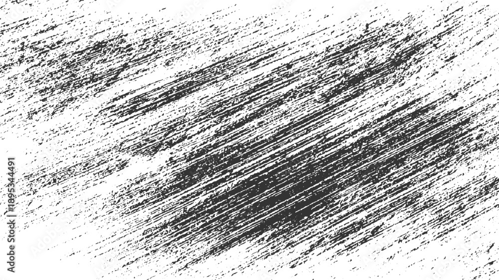 Obraz premium Black and white distressed diagonal brush stroke texture background with rough uneven lines and speckles