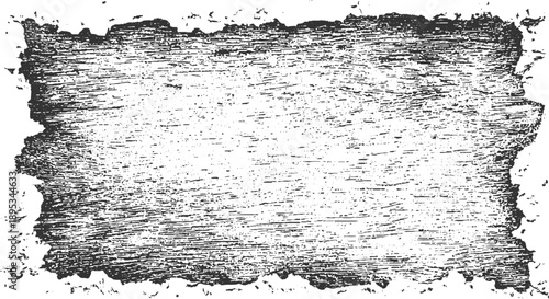 Black and white distressed wood grain texture background with rough torn edges