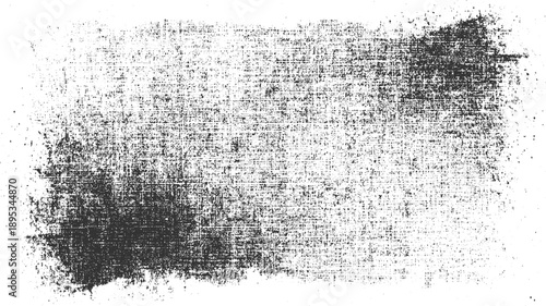 Dark textured grunge overlay with scattered dots and rough edges on white background black