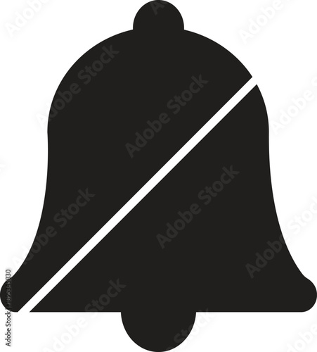 Notification Bell Off Icon – Mute Alert, Silent Mode, Disable Notification Symbol Vector